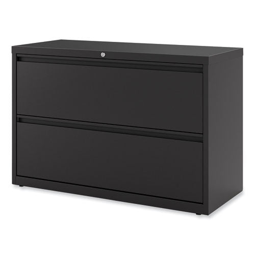 Image of Alera® Lateral File, 2 Legal/Letter-Size File Drawers, Black, 42" x 18.63" x 28"