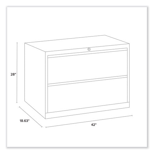 Image of Alera® Lateral File, 2 Legal/Letter-Size File Drawers, Charcoal, 42" x 18.63" x 28"