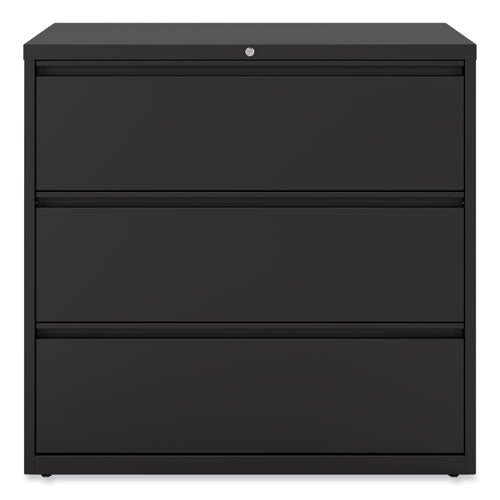 Image of Alera® Lateral File, 3 Legal/Letter/A4/A5-Size File Drawers, Black, 42" x 18.63" x 40.25"
