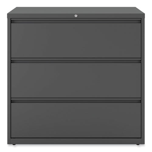 Image of Alera® Lateral File, 3 Legal/Letter/A4/A5-Size File Drawers, Charcoal, 42" x 18.63" x 40.25"