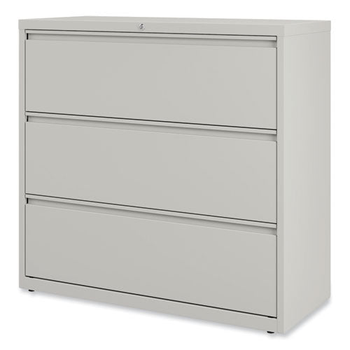 Image of Alera® Lateral File, 3 Legal/Letter/A4/A5-Size File Drawers, Light Gray, 42" x 18.63" x 40.25"