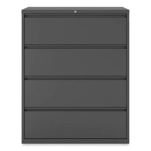 Image of Alera® Lateral File, 4 Legal/Letter/A4/A5-Size File Drawers, Charcoal, 42" x 18.63" x 52.5"