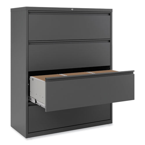 Image of Alera® Lateral File, 4 Legal/Letter/A4/A5-Size File Drawers, Charcoal, 42" x 18.63" x 52.5"
