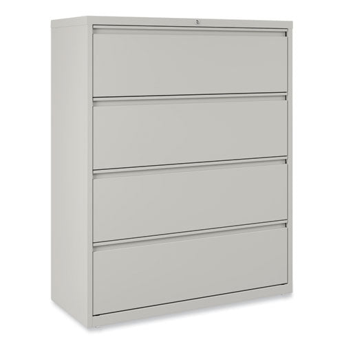 Image of Alera® Lateral File, 4 Legal/Letter-Size File Drawers, Light Gray, 42" x 18.63" x 52.5"