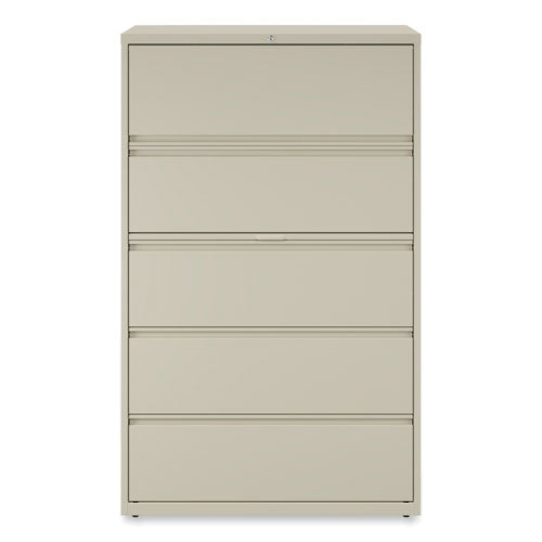 Image of Alera® Lateral File, 5 Legal/Letter/A4/A5-Size File Drawers, Putty, 42" x 18.63" x 67.63"