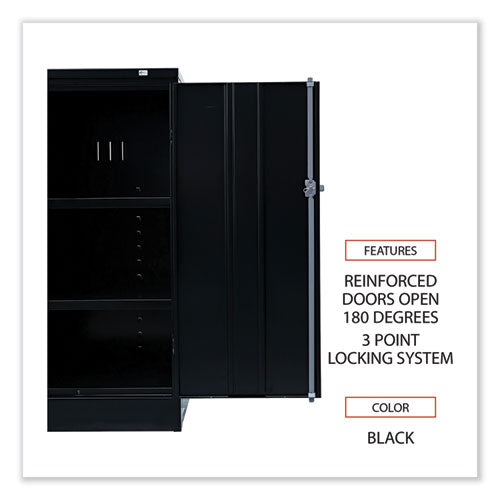 Image of Alera® Assembled 42" High Heavy-Duty Welded Storage Cabinet, Two Adjustable Shelves, 36w X 18d, Black