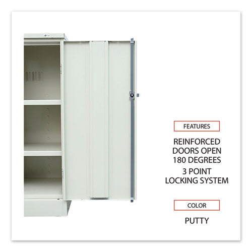 Image of Alera® Assembled 42" High Heavy-Duty Welded Storage Cabinet, Two Adjustable Shelves, 36w X 18d, Putty