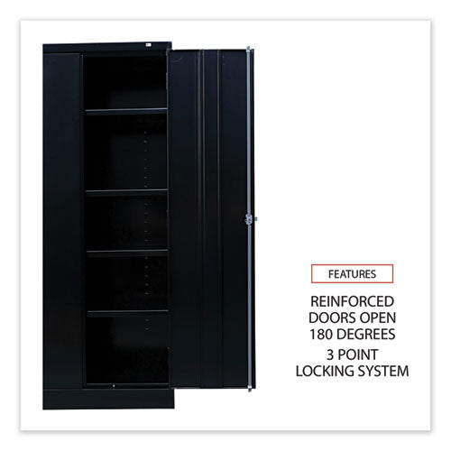 Image of Alera® Standard Assembled Storage Cabinet, 36w x 18d x 72h, Black