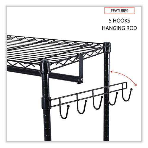 Image of Alera® Wire Shelving Garment Rack, 30 Garments, 36w X 18d X 75h, Black