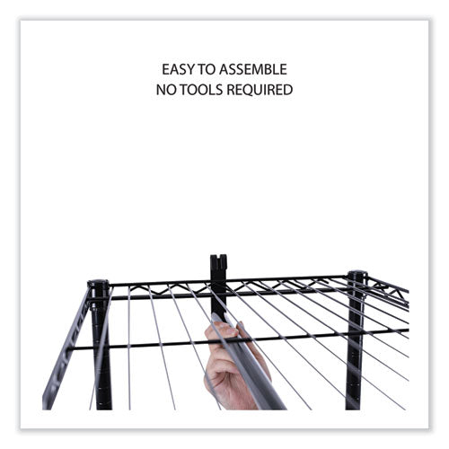 Image of Alera® Wire Shelving Garment Rack, 30 Garments, 36w X 18d X 75h, Black
