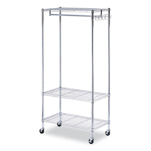 Image of Alera® Wire Shelving Garment Rack, 30 Garments, 36w X 18d X 75h, Silver