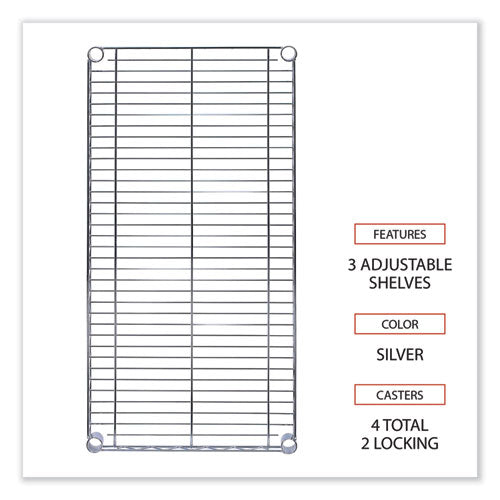 Image of Alera® Wire Shelving Garment Rack, 30 Garments, 36w X 18d X 75h, Silver