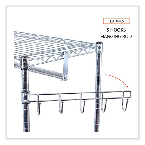 Image of Alera® Wire Shelving Garment Rack, 30 Garments, 36w X 18d X 75h, Silver