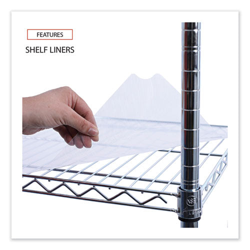 Image of Alera® Three-Shelf Wire Cart with Liners, Metal, 3 Shelves, 600 lb Capacity, 34.21" x 18" x 40", Silver