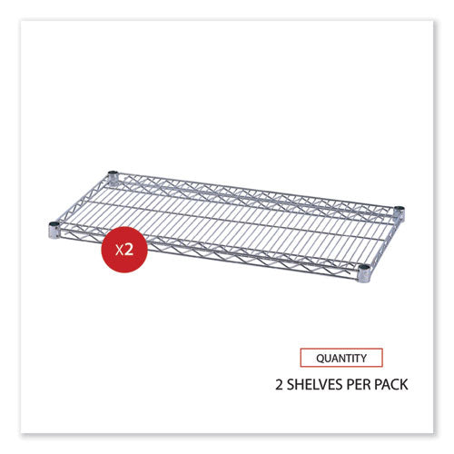 Image of Alera® Industrial Wire Shelving Extra Wire Shelves, 36w X 18d, Silver, 2 Shelves/carton