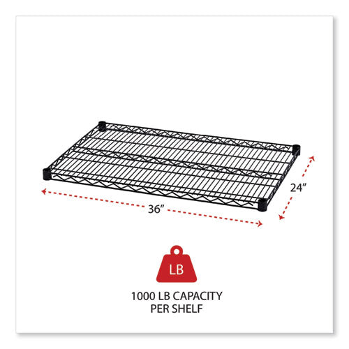 Image of Alera® Industrial Wire Shelving Extra Wire Shelves, 36w X 24d, Black, 2 Shelves/carton