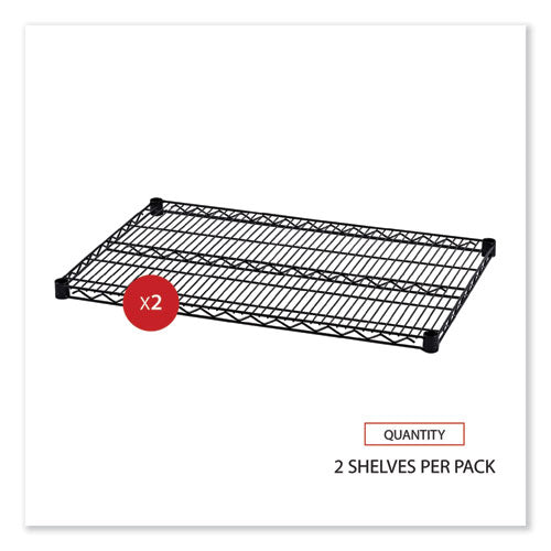 Image of Alera® Industrial Wire Shelving Extra Wire Shelves, 36w X 24d, Black, 2 Shelves/carton