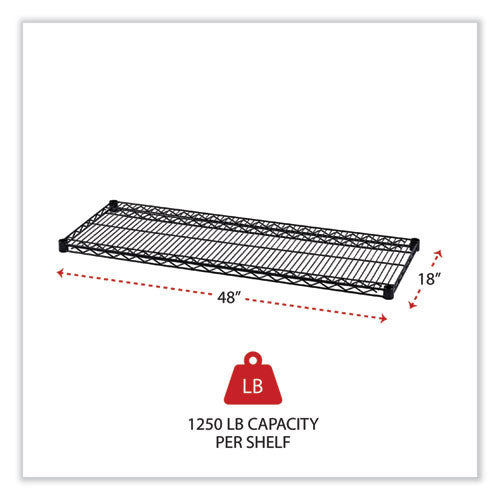 Image of Alera® Industrial Wire Shelving Extra Wire Shelves, 48w X 18d, Black, 2 Shelves/carton