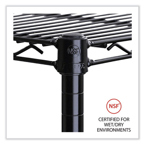 Image of Alera® Industrial Wire Shelving Extra Wire Shelves, 48w X 18d, Black, 2 Shelves/carton