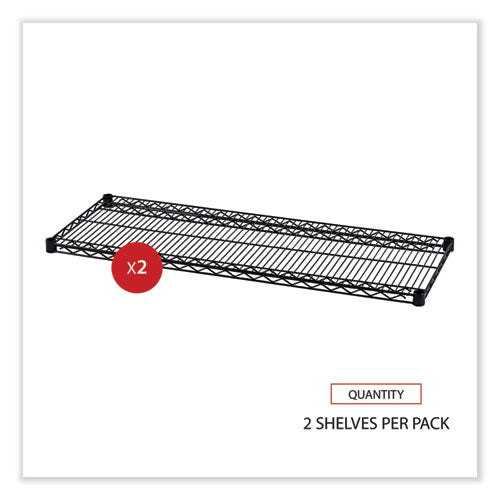 Image of Alera® Industrial Wire Shelving Extra Wire Shelves, 48w X 18d, Black, 2 Shelves/carton