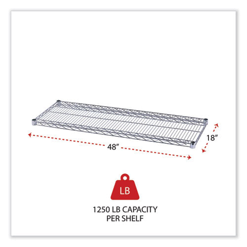 Image of Alera® Industrial Wire Shelving Extra Wire Shelves, 48w X 18d, Silver, 2 Shelves/carton