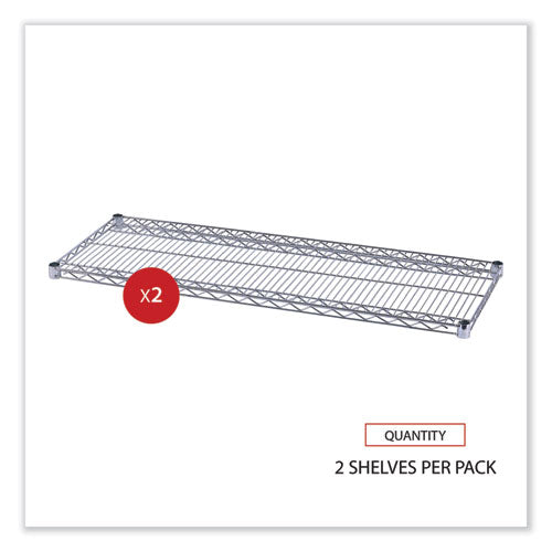 Image of Alera® Industrial Wire Shelving Extra Wire Shelves, 48w X 18d, Silver, 2 Shelves/carton