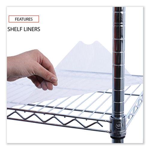 Image of Alera® 5-Shelf Wire Shelving Kit With Casters And Shelf Liners, 48w X 18d X 72h, Silver