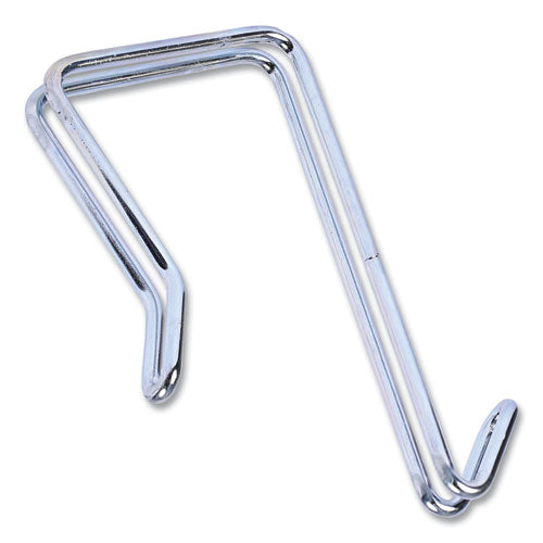 Image of Alera® Single Sided Partition Garment Hook, Steel, 0.5 x 3.13 x 4.75, Over-the-Door/Over-the-Panel Mount, Silver, 2/Pack