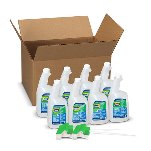 Image of Comet® Disinfecting-Sanitizing Bathroom Cleaner, 32 oz Bottles, 8 Bottles and 2 Trigger Sprayers/Carton