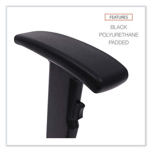 Image of Alera® Optional Height-Adjustable T-Arms for Alera Essentia and Interval Series Chairs, Black, 2/Set