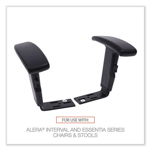 Image of Alera® Optional Height-Adjustable T-Arms for Alera Essentia and Interval Series Chairs, Black, 2/Set