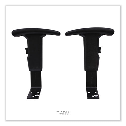 Image of Alera® Optional Height-Adjustable T-Arms for Alera Essentia and Interval Series Chairs, Black, 2/Set