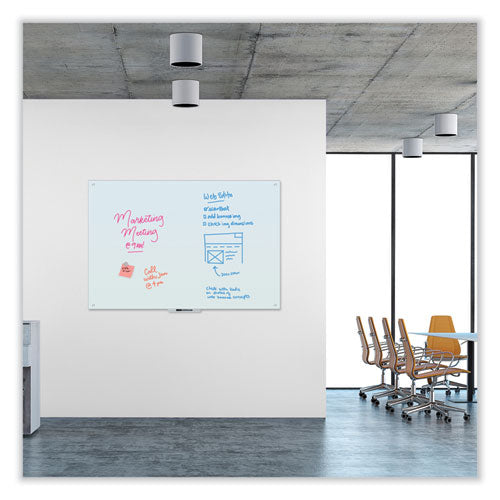 Image of U Brands Glass Dry Erase Board, 72" x 48" (Actual Size: 70" x 47"), White Surface