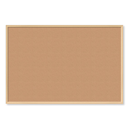 Image of U Brands Cork Bulletin Board, 72" x 48" (Actual Size: 70" x 47"), Tan Surface, Birch Finished Wood Frame