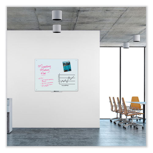 Image of U Brands Glass Dry Erase Board, 48" x 36" (Actual Size: 47" x 35"), White Surface