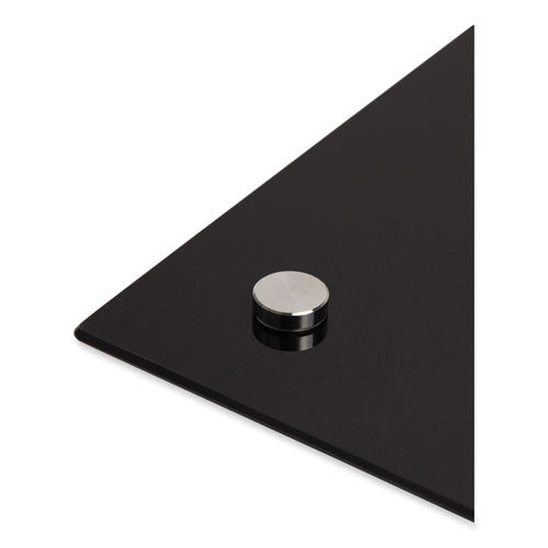 Image of U Brands Black Glass Dry Erase Board, 72" x 48" (Actual Size: 70" x 47"), Black Surface