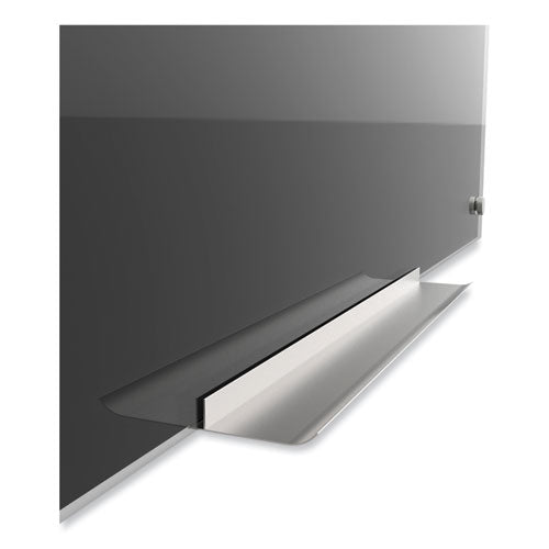 Image of U Brands Black Glass Dry Erase Board, 96" X 48" (Actual Size: 95" x 47"), Black Surface