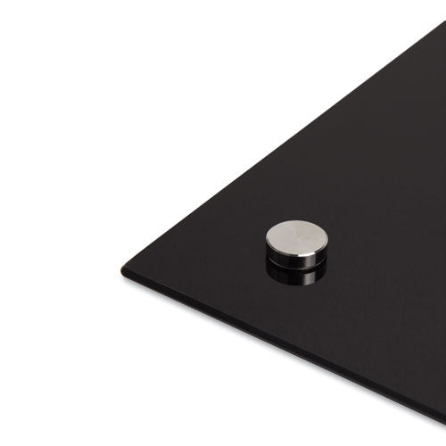 Image of U Brands Black Glass Dry Erase Board, 96" X 48" (Actual Size: 95" x 47"), Black Surface