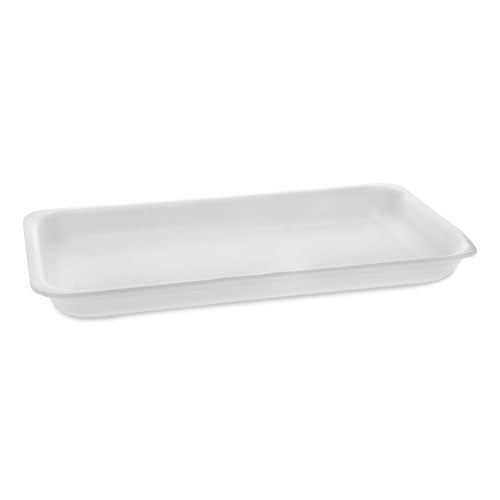 Image of Pactiv Evergreen Supermarket Tray, #25PZ, 15 x 8 x 1.25, White, Foam, 200/Carton