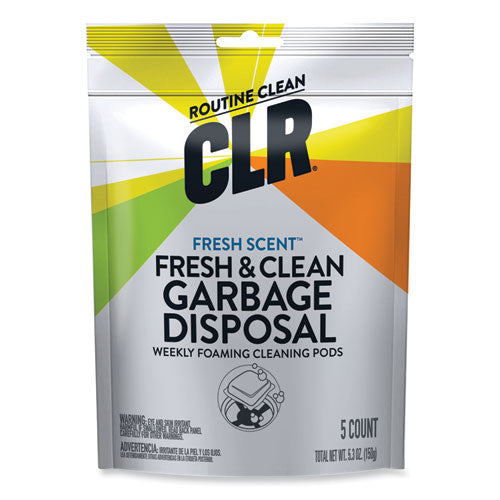 Image of CLR PRO® Fresh and Clean Garbage Disposal, Fresh Scent, 5 Pods/Pack, 6 Packs/Carton