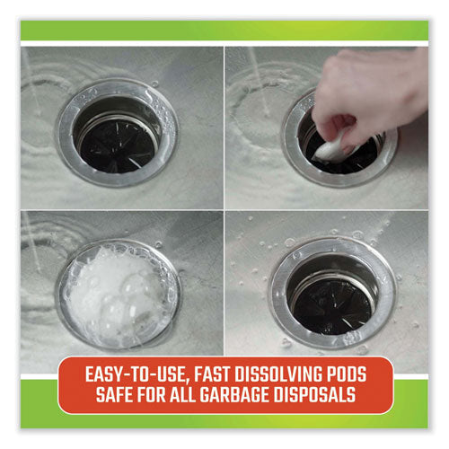 Image of CLR PRO® Fresh and Clean Garbage Disposal, Fresh Scent, 5 Pods/Pack, 6 Packs/Carton