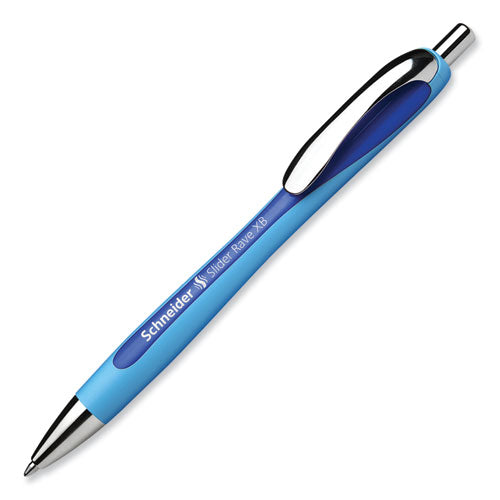 Image of Schneider® Slider Rave XB Ballpoint Pen, Retractable, Extra-Bold 1.4 mm, Blue Ink, Blue/Light Blue Barrel
