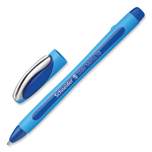 Image of Schneider® Slider Memo Xb Ballpoint Pen, Stick, Extra-Bold 1.4 Mm, Blue Ink, Blue/light Blue Barrel, 10/box