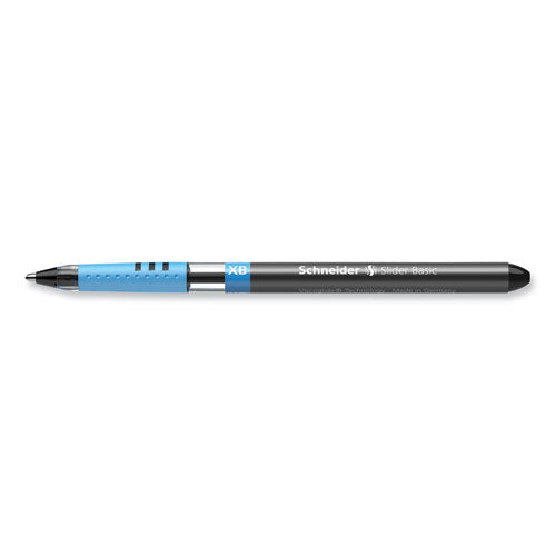 Image of Schneider® Slider Basic Ballpoint Pen, Stick, Extra-Bold 1.4 mm, Black Ink, Black Barrel, 10/Box