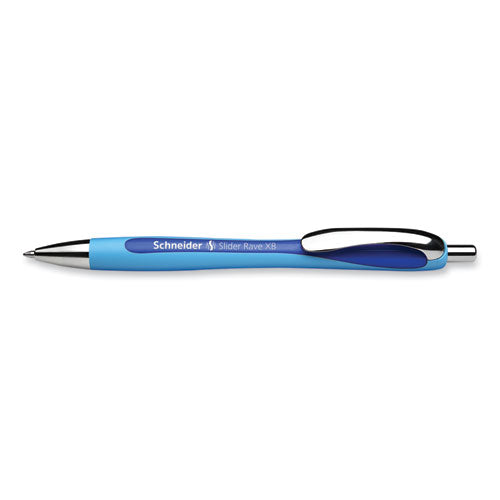 Image of Schneider® Slider Rave XB Ballpoint Pen, Retractable, Extra-Bold 1.4 mm, Blue Ink, Blue/Light Blue Barrel