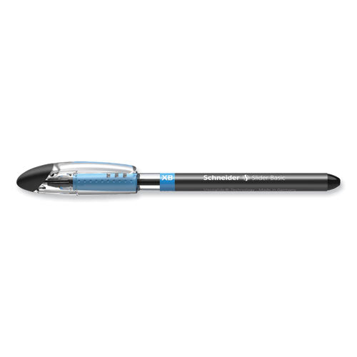 Image of Schneider® Slider Basic Ballpoint Pen, Stick, Extra-Bold 1.4 mm, Black Ink, Black Barrel, 10/Box