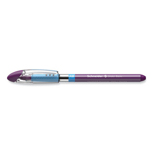 Image of Schneider® Slider Basic Ballpoint Pen, Stick, Extra-Bold 1.4 mm, Violet Ink, Violet Barrel, 10/Box