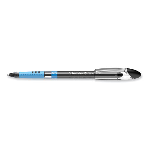 Image of Schneider® Slider Basic Ballpoint Pen, Stick, Extra-Bold 1.4 mm, Black Ink, Black Barrel, 10/Box