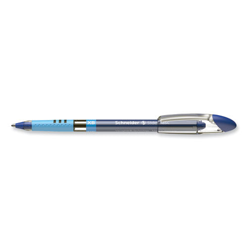 Image of Schneider® Slider Basic Ballpoint Pen, Stick, Extra-Bold 1.4 mm, Blue Ink, Blue Barrel, 10/Box