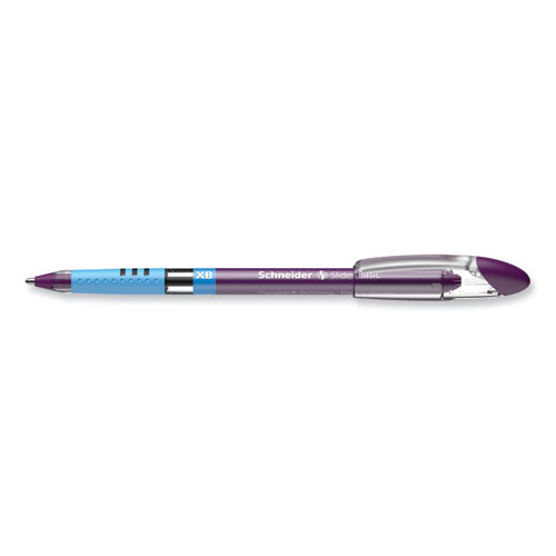 Image of Schneider® Slider Basic Ballpoint Pen, Stick, Extra-Bold 1.4 mm, Violet Ink, Violet Barrel, 10/Box